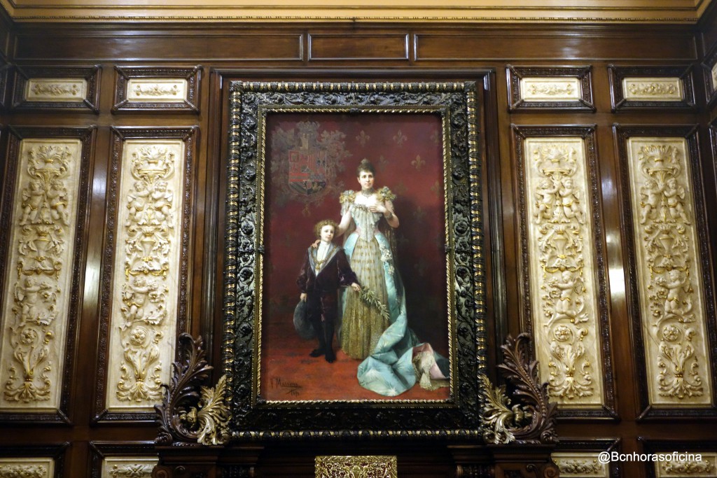 “Retrat de la Reina Regent Maria Cristina d’Habsburg i del príncep Alfons” de Francesc Masriera