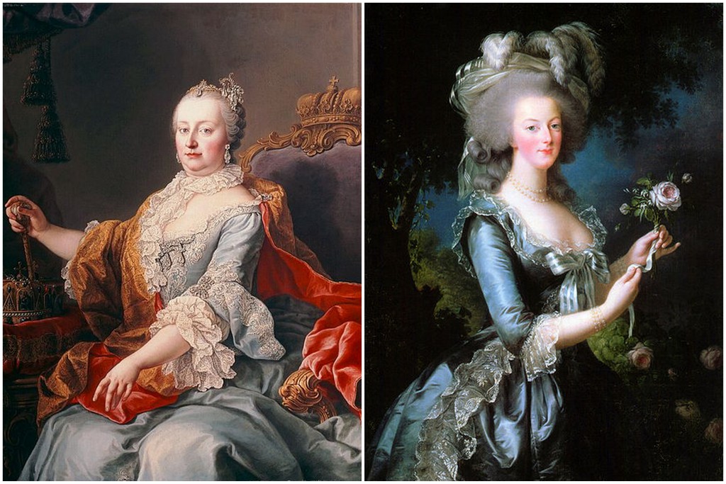 La emperatriz Maria Teresa y la reina Maria Antonieta